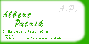 albert patrik business card